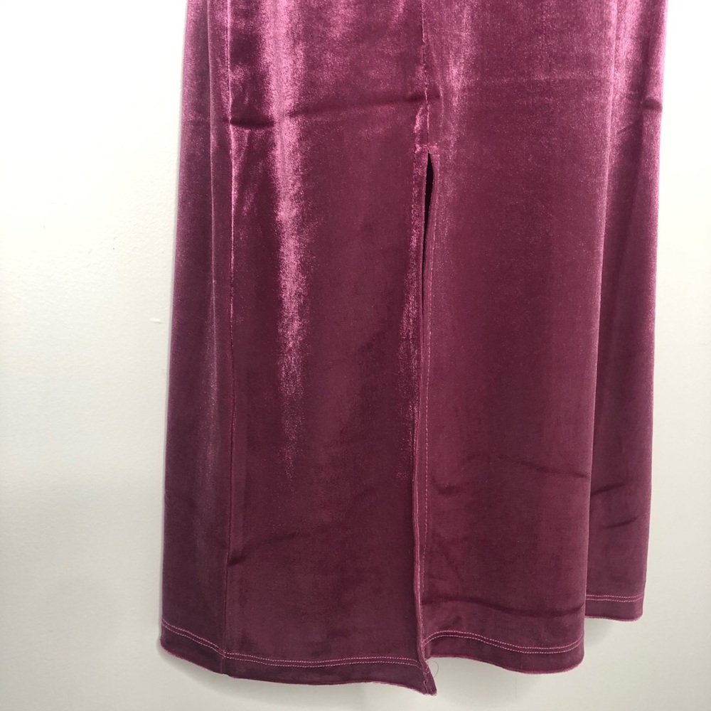 Zara pink velvet midi side slit dress M - Picture 6 of 9